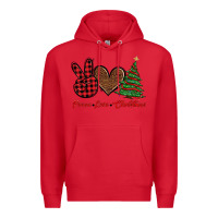 Red peace love christmas Premium Hoodie - BarkalooDesign