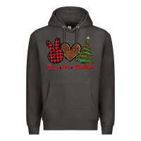 Smoke peace love christmas Premium Hoodie - BarkalooDesign