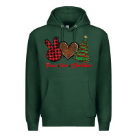 Sports Green peace love christmas Premium Hoodie - BarkalooDesign
