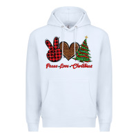White peace love christmas Premium Hoodie - BarkalooDesign