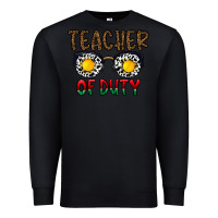 Black teacher of duty Premium Sweatshirt - CowhideDigitalArt