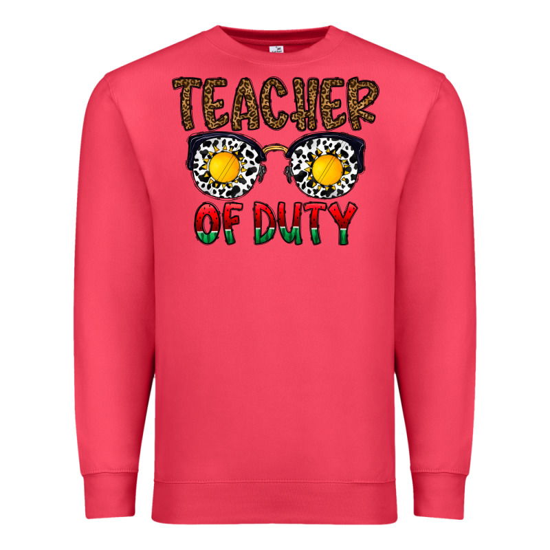 Teacher Of Duty Premium Sweatshirt by CowhideDigitalArt | Teevron