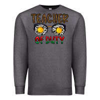Charcoal Heather teacher of duty Premium Sweatshirt - CowhideDigitalArt