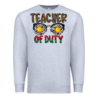 Heather Grey teacher of duty Premium Sweatshirt - CowhideDigitalArt