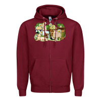 Burgundy sheep coffee cups Zipper Hoodie - Zillion Design Studio