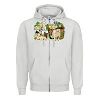 Dove Grey sheep coffee cups Zipper Hoodie - Zillion Design Studio