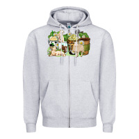 Heather Grey sheep coffee cups Zipper Hoodie - Zillion Design Studio