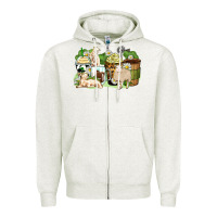 Oatmeal Heather sheep coffee cups Zipper Hoodie - Zillion Design Studio