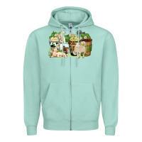 Seafoam sheep coffee cups Zipper Hoodie - Zillion Design Studio