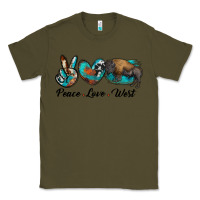 Army Green peace love west bison Classic Tee - RanaPortraitStore