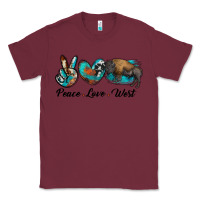 Burgundy peace love west bison Classic Tee - RanaPortraitStore