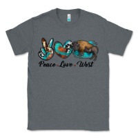 Charcoal Heather peace love west bison Classic Tee - RanaPortraitStore