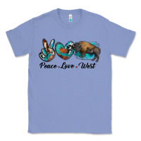 Colony Blue peace love west bison Classic Tee - RanaPortraitStore