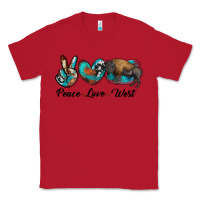 Red peace love west bison Classic Tee - RanaPortraitStore