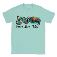 Seafoam peace love west bison Classic Tee - RanaPortraitStore