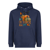 Navy is it october yet Heavyweight Hoodie - HRA Design Shop