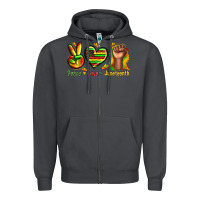 Smoke peace love juneteenth Zipper Hoodie - texasbilliewilder