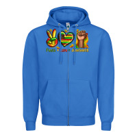 True Royal peace love juneteenth Zipper Hoodie - texasbilliewilder