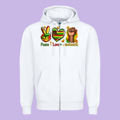 Zipper Hoodie peace love juneteenth