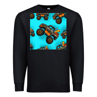 Black monster truck pre teen seamless pattern Premium Sweatshirt - HRA Design Shop
