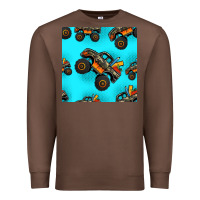 Chestnut monster truck pre teen seamless pattern Premium Sweatshirt - HRA Design Shop