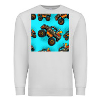 Dove Grey monster truck pre teen seamless pattern Premium Sweatshirt - HRA Design Shop