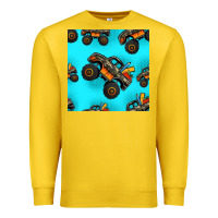 Lemon monster truck pre teen seamless pattern Premium Sweatshirt - HRA Design Shop