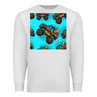 Oatmeal Heather monster truck pre teen seamless pattern Premium Sweatshirt - HRA Design Shop