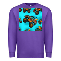 Monster Truck Pre Teen Seamless Pattern Premium Sweatshirt | Teevron