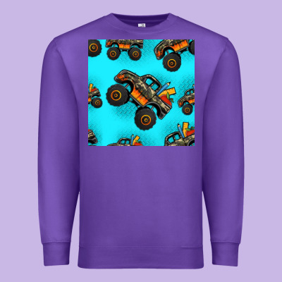 Monster Truck Pre Teen Seamless Pattern Premium Sweatshirt Designed By Hra Design Shop