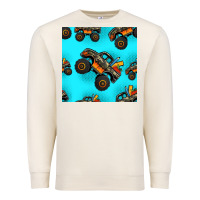 Sandshell monster truck pre teen seamless pattern Premium Sweatshirt - HRA Design Shop