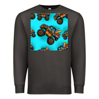 Smoke monster truck pre teen seamless pattern Premium Sweatshirt - HRA Design Shop
