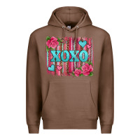 Chestnut xoxo valentines day leopard glitter brushstroke Premium Hoodie - Jasminsmagicworld