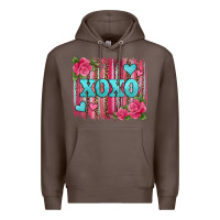 Coffee xoxo valentines day leopard glitter brushstroke Premium Hoodie - Jasminsmagicworld