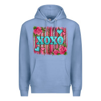 Colony Blue xoxo valentines day leopard glitter brushstroke Premium Hoodie - Jasminsmagicworld