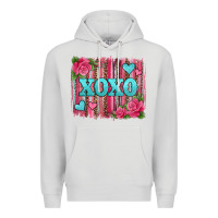 Dove Grey xoxo valentines day leopard glitter brushstroke Premium Hoodie - Jasminsmagicworld