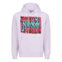 Lilac xoxo valentines day leopard glitter brushstroke Premium Hoodie - Jasminsmagicworld