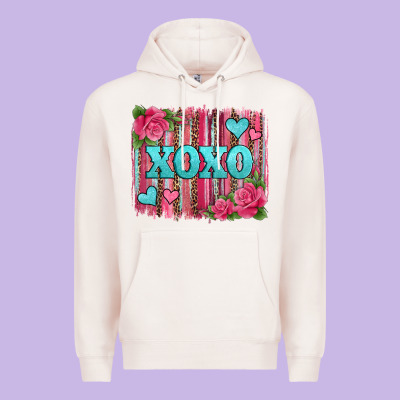Xoxo Valentines Day Leopard Glitter Brushstroke Premium Hoodie Designed By Jasminsmagicworld