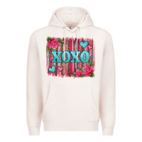 Pale Pink xoxo valentines day leopard glitter brushstroke Premium Hoodie - Jasminsmagicworld