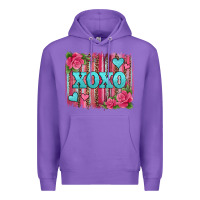 Purple xoxo valentines day leopard glitter brushstroke Premium Hoodie - Jasminsmagicworld
