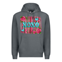 Rock xoxo valentines day leopard glitter brushstroke Premium Hoodie - Jasminsmagicworld