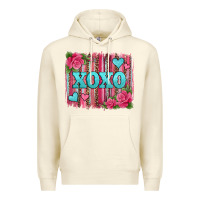 Sandshell xoxo valentines day leopard glitter brushstroke Premium Hoodie - Jasminsmagicworld