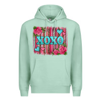 Seafoam xoxo valentines day leopard glitter brushstroke Premium Hoodie - Jasminsmagicworld