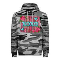 Slate Camo xoxo valentines day leopard glitter brushstroke Premium Hoodie - Jasminsmagicworld