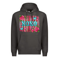Smoke xoxo valentines day leopard glitter brushstroke Premium Hoodie - Jasminsmagicworld
