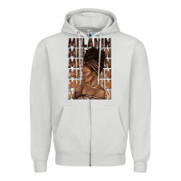 Dove Grey melanin melanin melanin with afro girl Zipper Hoodie - texasbilliewilder