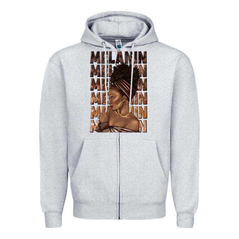 Melanin Melanin Melanin With Afro Girl Zipper Hoodie by texasbilliewilder | Teevron