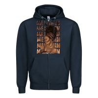 Navy melanin melanin melanin with afro girl Zipper Hoodie - texasbilliewilder