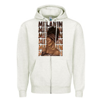 Oatmeal Heather melanin melanin melanin with afro girl Zipper Hoodie - texasbilliewilder