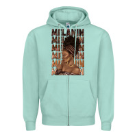 Seafoam melanin melanin melanin with afro girl Zipper Hoodie - texasbilliewilder
